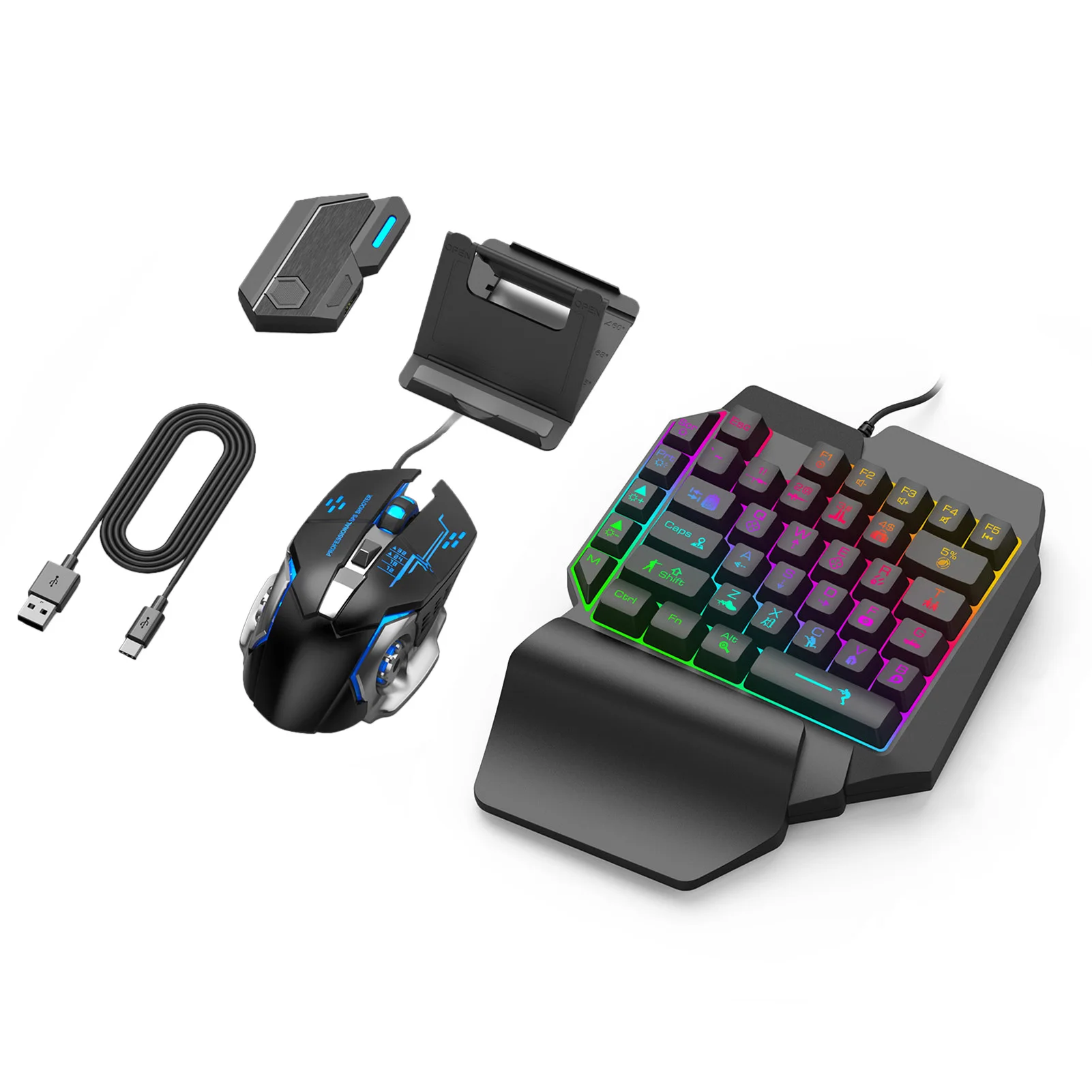 Набор для клавиатуры и мыши с RGB подсветкой, клавиатура и мышь с адаптером-конвертером для телефонов Android, адаптер для IOS
Набор для клавиатуры и мыши с RGB подсветкой, клавиатура и мышь с адаптером-конвертером для телефонов Android, адаптер для IOS