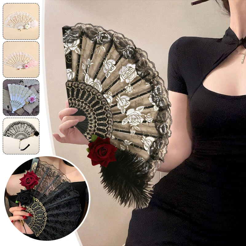 Lolita Gothic Fan Victorian Female Lace Hand Fan Vintage Black White Red Rose Bamboo Fans Cosplay Halloween Party Supplies
Lolita Gothic Fan Victorian Female Lace Hand Fan Vintage Black White Red Rose Bamboo Fans Cosplay Halloween Party Supplies