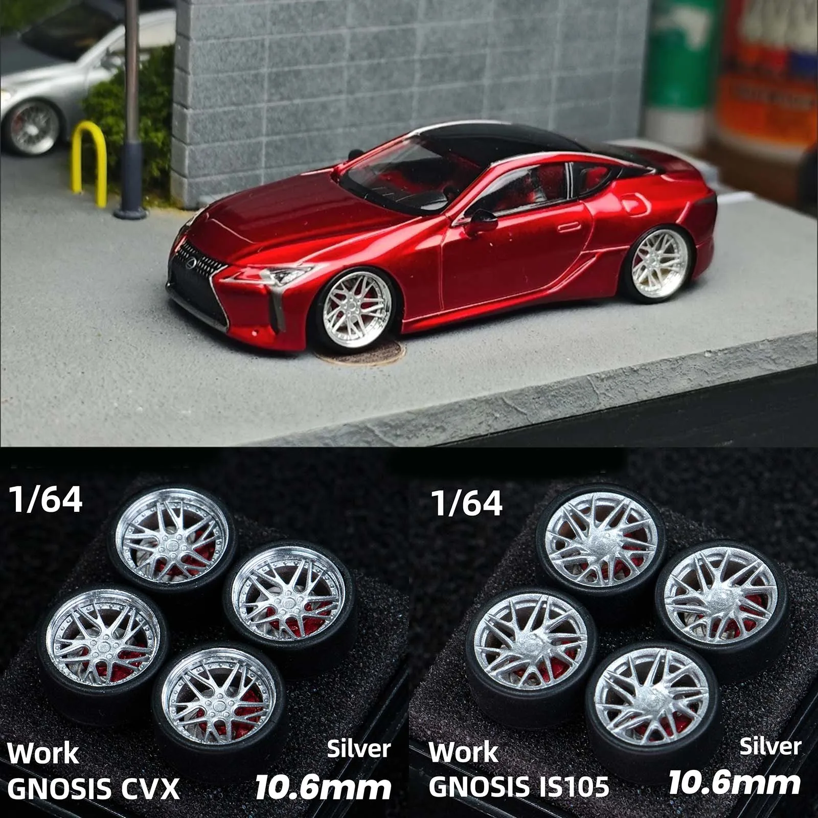 Karmoda 1/64 Work wheels hub model is suitable for hotwheel MINIGT rubber tires of 10.6mm
Karmoda 1/64 Work wheels hub model is suitable for hotwheel MINIGT rubber tires of 10.6mm