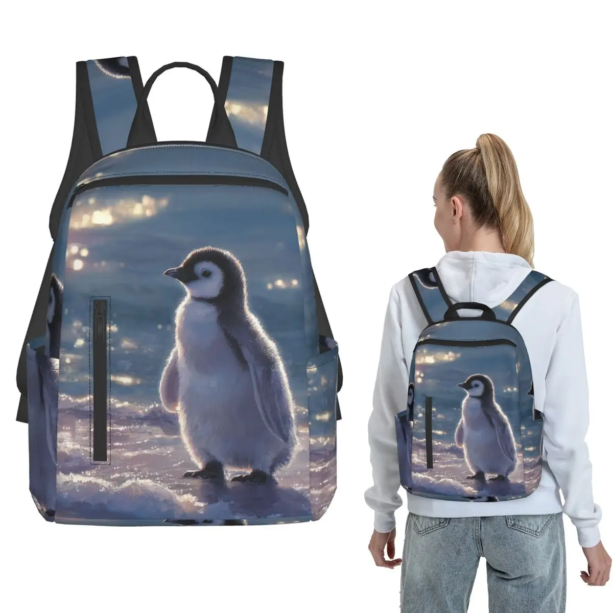 Penguins In The Snow Backpack Large Capacity Children BookBag School Bag Shoulder Bags for Men Women
Penguins In The Snow Backpack Large Capacity Children BookBag School Bag Shoulder Bags for Men Women