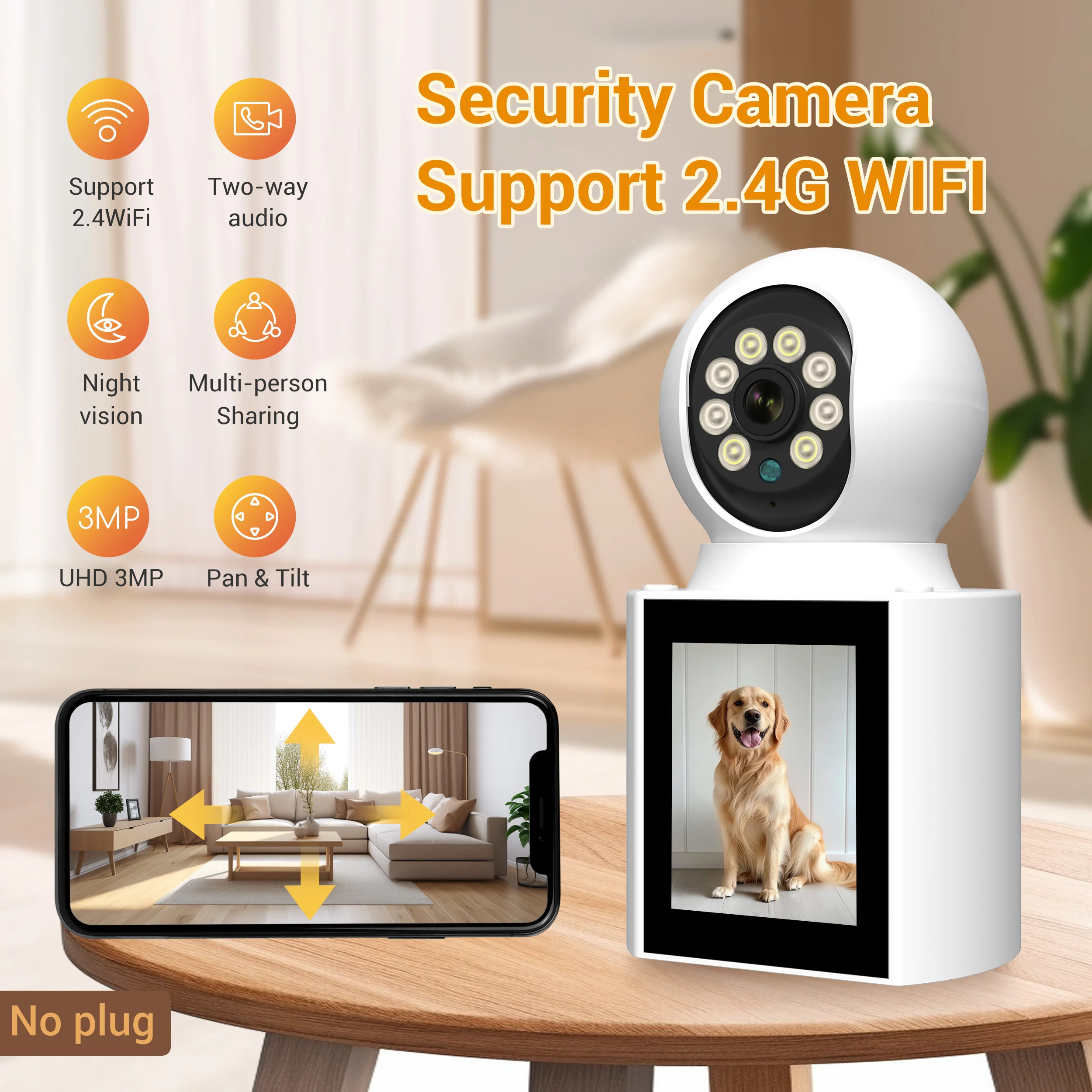 Ease Life 2K Vide Call Camera with Phone App, WiFi Smart Indoor Security Baby Camera, 360° Pan & Tilt, 2-Way Audio, Night Vision
Ease Life 2K Vide Call Camera with Phone App, WiFi Smart Indoor Security Baby Camera, 360° Pan & Tilt, 2-Way Audio, Night Vision