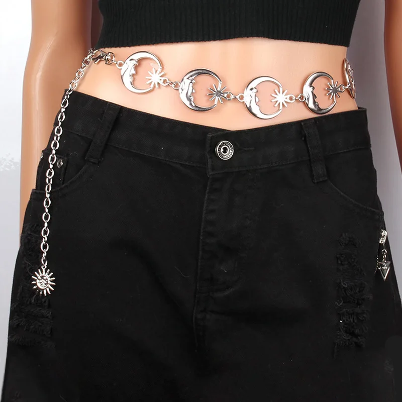 2 Styles Adjustable High Waist Moon Star Gold Silver Belt Gothic Vintage Punk Unisex Hip Chain Pants Dress Decorating Pendant
2 Styles Adjustable High Waist Moon Star Gold Silver Belt Gothic Vintage Punk Unisex Hip Chain Pants Dress Decorating Pendant