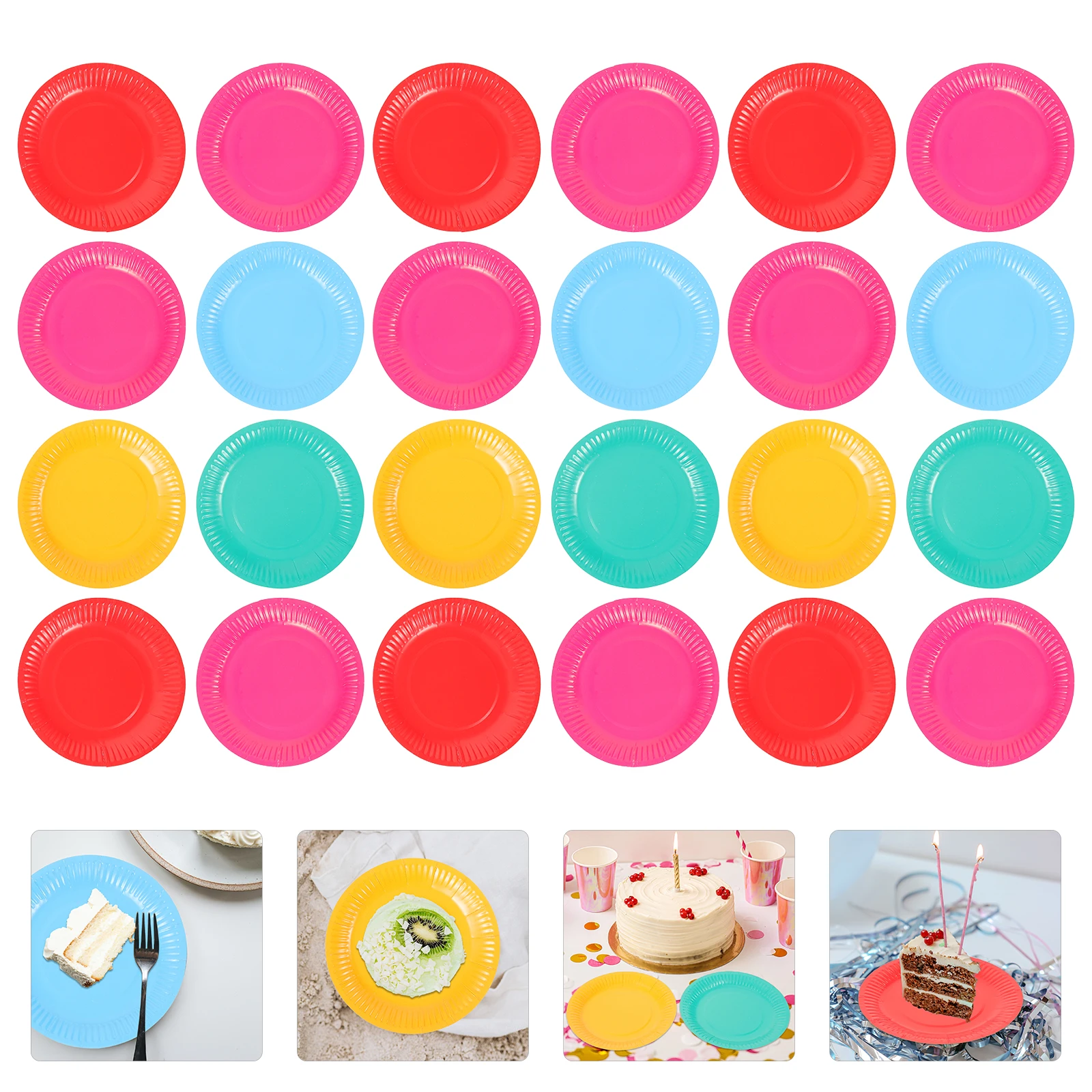 100 Pcs Paper Plates Colorful Disposable Party Supplies Cake Tray Celebrations Eco Friendly Food Grade Bright Colored
100 Pcs Paper Plates Colorful Disposable Party Supplies Cake Tray Celebrations Eco Friendly Food Grade Bright Colored