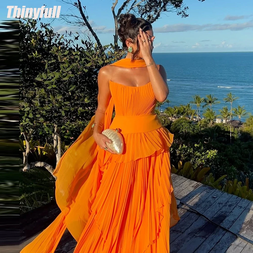 Thinyfull A-line Chiffon Prom Dresses Strapless Sleeveless Pleats Evening Dress Formal Occasion Gown Robe De Soirée Customized
Thinyfull A-line Chiffon Prom Dresses Strapless Sleeveless Pleats Evening Dress Formal Occasion Gown Robe De Soirée Customized