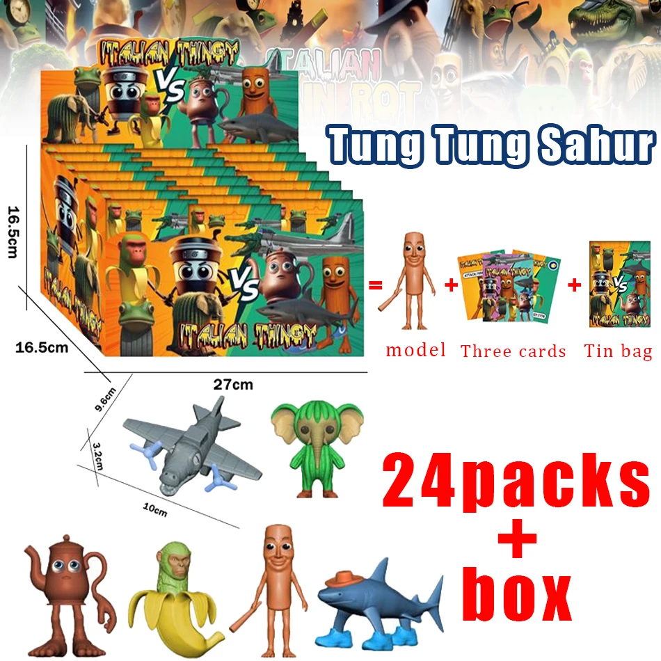 24pcs Anime Tung Tung Sahur Figure Blind Box Action Figurine Doll Kits Collection PVC Model Toy Wholesale Children Birthday Gift
24pcs Anime Tung Tung Sahur Figure Blind Box Action Figurine Doll Kits Collection PVC Model Toy Wholesale Children Birthday Gift