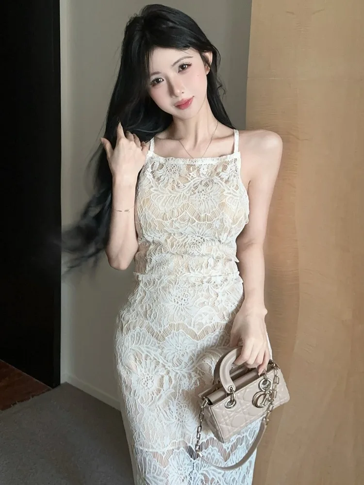 Elegant Mid-Length Lace Trim Sleeveless Belted Bodycon Dress Fashionable Commute Style Women's plus Size Dress Casual Wear
Elegant Mid-Length Lace Trim Sleeveless Belted Bodycon Dress Fashionable Commute Style Women's plus Size Dress Casual Wear