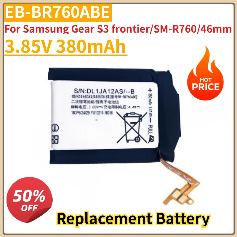 High Quality New EB-BR760ABE Replacement Battery 3.85V 380mAh for Samsung Gear S3 frontier/SM-R760/46mm
High Quality New EB-BR760ABE Replacement Battery 3.85V 380mAh for Samsung Gear S3 frontier/SM-R760/46mm