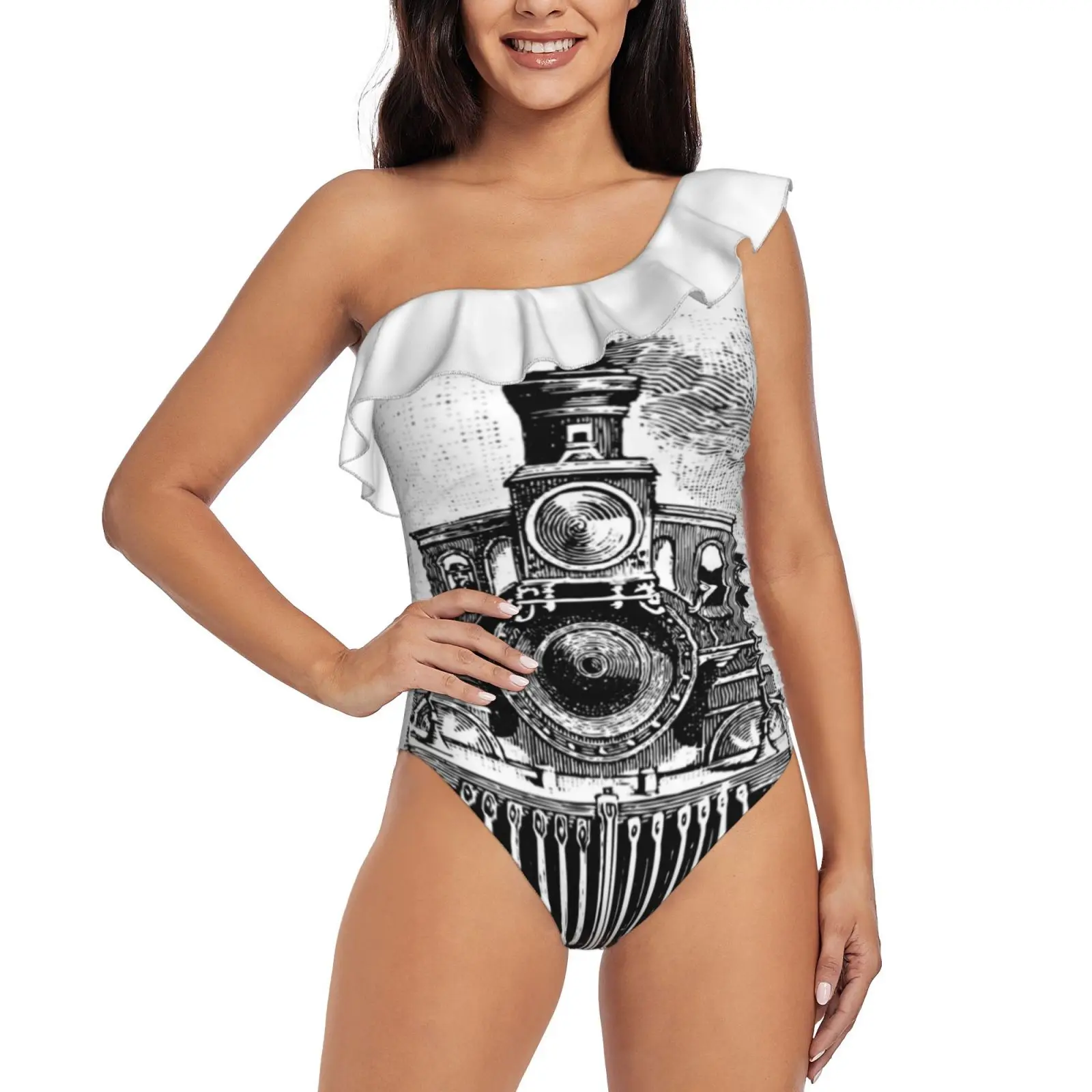 Vintage Locomotive Train-Front Facing One Shoulder Ruffle Swimsuits Bodysuit One Piece Swimwear Women New Female Beach Swimsuit
Vintage Locomotive Train-Front Facing One Shoulder Ruffle Swimsuits Bodysuit One Piece Swimwear Women New Female Beach Swimsuit