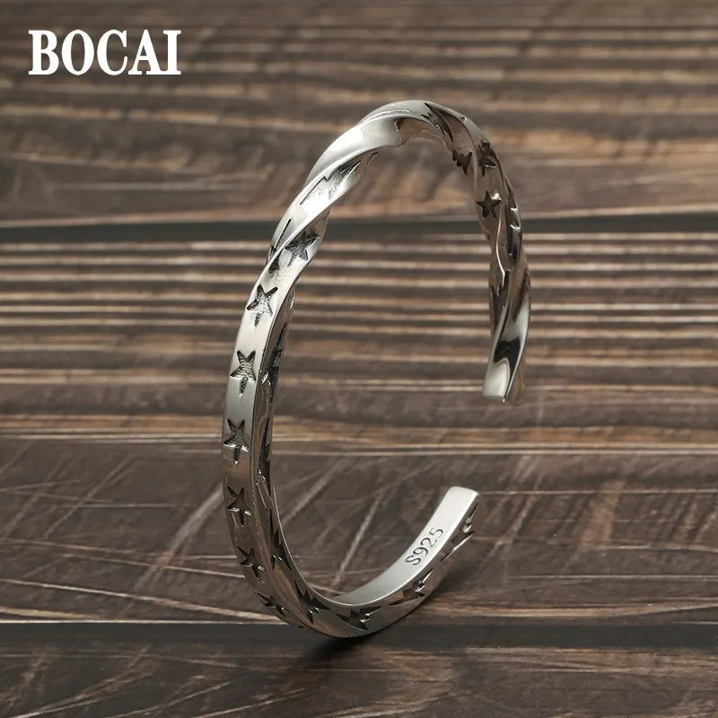 Ювелирные изделия BOCAI из настоящего серебра S925 пробы индивидуальный витой браслет со звездой трендовый Ретро тайский браслет для мужчин и женщин мужские праздничные подарки
Ювелирные изделия BOCAI из настоящего серебра S925 пробы индивидуальный витой браслет со звездой трендовый Ретро тайский браслет для мужчин и женщин мужские праздничные подарки