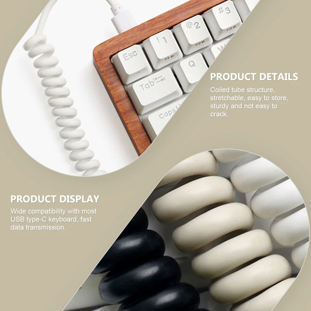 1pc Coiled Data For Type-C Keyboard Durable Spiral Usb Cable Coiling Cable For Mechanical Keyboard Fast Data Transfer
1pc Coiled Data For Type-C Keyboard Durable Spiral Usb Cable Coiling Cable For Mechanical Keyboard Fast Data Transfer