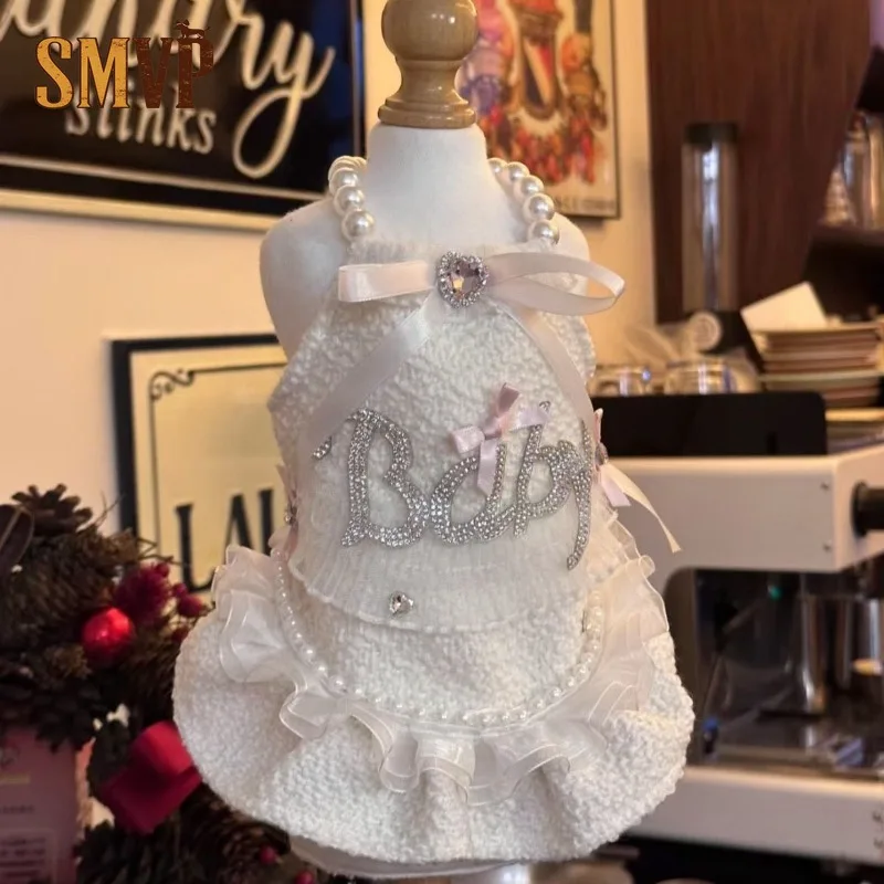 Autumn Pet Party Dress Soft Furry Fabric with Pearl Trim,Sheer Ruffles and Rhinestone Details Warm and Stylish for Small Pets
Autumn Pet Party Dress Soft Furry Fabric with Pearl Trim,Sheer Ruffles and Rhinestone Details Warm and Stylish for Small Pets
