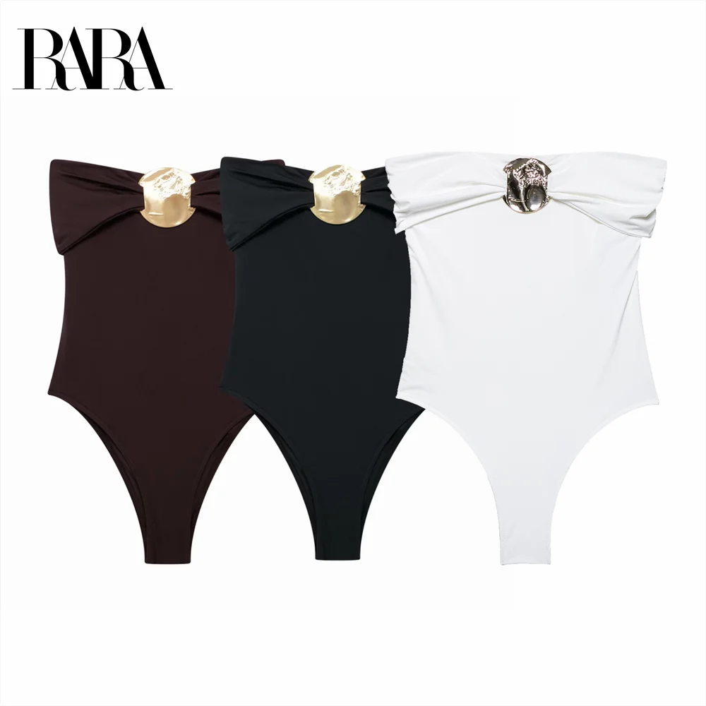 2025 RARA Summer New Women's Fashion Casual Off Shoulder Metal Ornament One Piece Collar Slimming Swimsuit strapless jumpsuit
2025 RARA Summer New Women's Fashion Casual Off Shoulder Metal Ornament One Piece Collar Slimming Swimsuit strapless jumpsuit