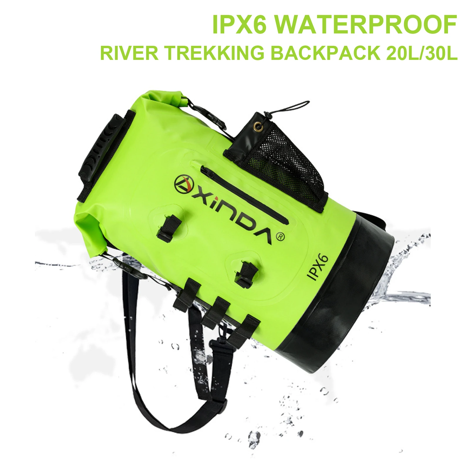 IPX6 Waterproof River Trekking Backpack 20L/30L,PVC Mesh Fabric Outdoor Climbing Cave Exploration Equipment Storage,P887
IPX6 Waterproof River Trekking Backpack 20L/30L,PVC Mesh Fabric Outdoor Climbing Cave Exploration Equipment Storage,P887