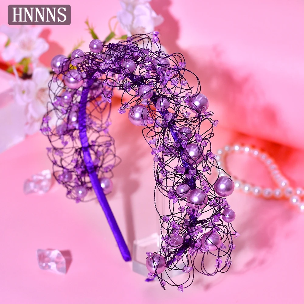 HNNNS Retro Bridal Hair Accessories Purple Pearl Headband Sequins Crystal Wrapped Hair Hoop Special Holiday Party Headdress A194
HNNNS Retro Bridal Hair Accessories Purple Pearl Headband Sequins Crystal Wrapped Hair Hoop Special Holiday Party Headdress A194