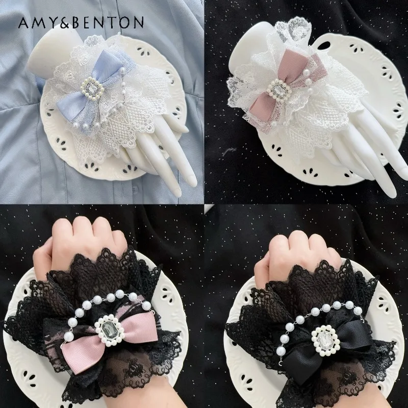Heavy-duty Mass-produced Lace Pearl Chain Bow Hand Sleeves Lolita Accessories Bracelet Japanese Mine Serie Sweet Hand Sleeves
Heavy-duty Mass-produced Lace Pearl Chain Bow Hand Sleeves Lolita Accessories Bracelet Japanese Mine Serie Sweet Hand Sleeves