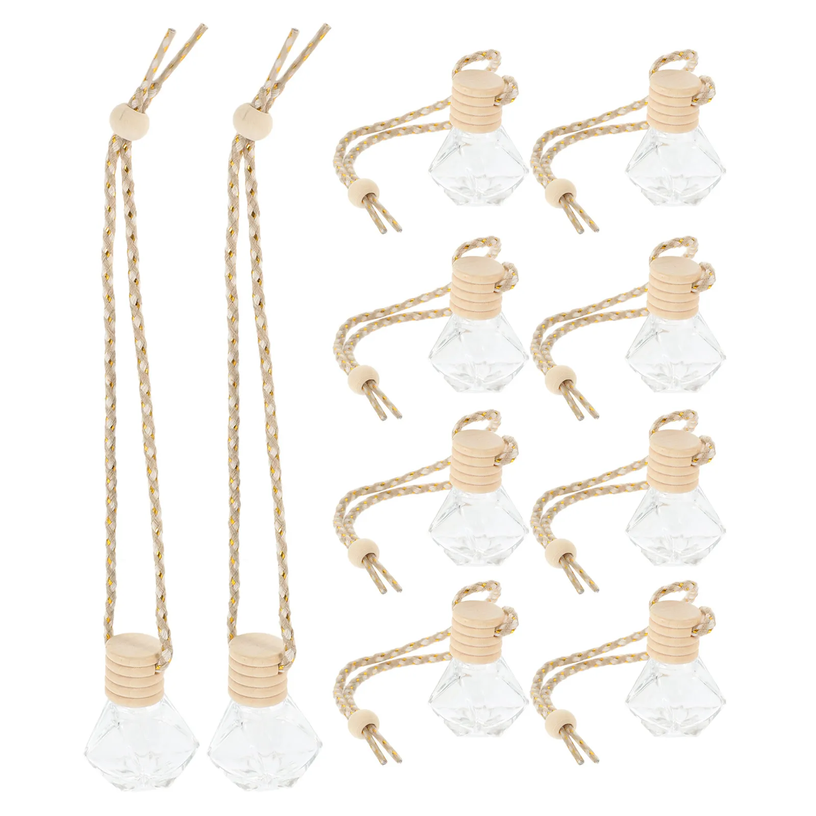10Pcs Luxury Glass Car Hanging Perfume Bottle with Wooden Cap Hanging Ornament for Auto Interior Decor Aromatherapy Diffuser
10Pcs Luxury Glass Car Hanging Perfume Bottle with Wooden Cap Hanging Ornament for Auto Interior Decor Aromatherapy Diffuser