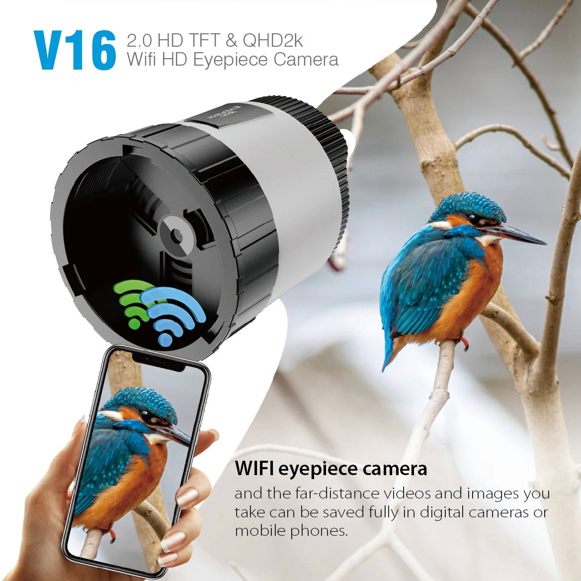 Electronic Eyepiece Camera with 2K Video & WiFi Optical Eyepiece Recorder Digital Eyepiece for Astronomical Telescope Bird Watch
Electronic Eyepiece Camera with 2K Video & WiFi Optical Eyepiece Recorder Digital Eyepiece for Astronomical Telescope Bird Watch