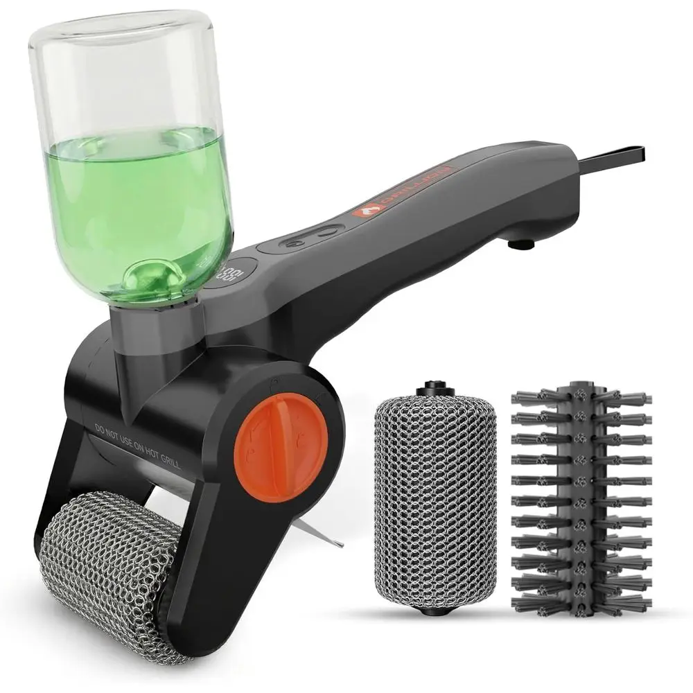 Electric Grill Brush CordlRechargeable with Soap Dispenser, Automatic Outdoor BBQ Electric Grill Cleaner Brush Including Interch
Electric Grill Brush CordlRechargeable with Soap Dispenser, Automatic Outdoor BBQ Electric Grill Cleaner Brush Including Interch