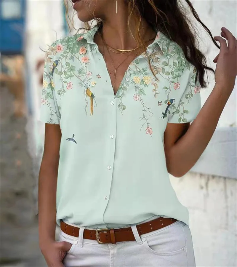 Elegant Botanical Flower Print Button Cardigan Shirt Women's Commuter Casual Loose Blouse Female Summer Short Sleeve Lapel Tops
Elegant Botanical Flower Print Button Cardigan Shirt Women's Commuter Casual Loose Blouse Female Summer Short Sleeve Lapel Tops