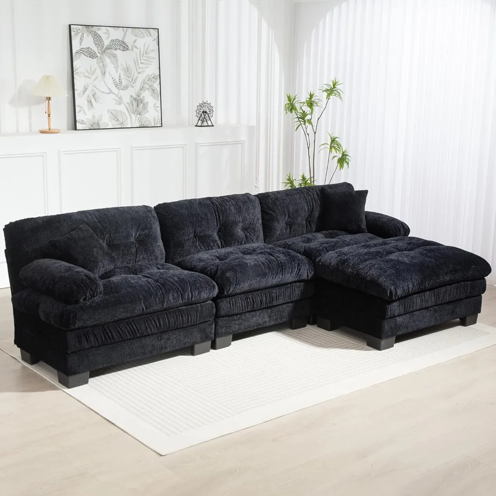 120" Upholstered Sofa for Home, Apartment, Dorm, Deep Seating Reversible 3-seat Chenille Fabrics Couch, Modern Cloud Sofa with O
120" Upholstered Sofa for Home, Apartment, Dorm, Deep Seating Reversible 3-seat Chenille Fabrics Couch, Modern Cloud Sofa with O