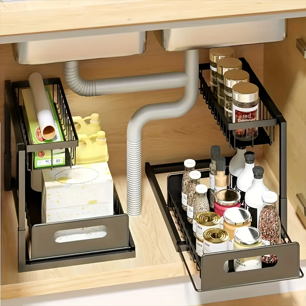 Kitchen Double-Layer Sliding Sink Under-Sink Shelf for Home Use Pull-Out Cabinet Storage Rack for Kitchen and Bathroom Storage
Kitchen Double-Layer Sliding Sink Under-Sink Shelf for Home Use Pull-Out Cabinet Storage Rack for Kitchen and Bathroom Storage