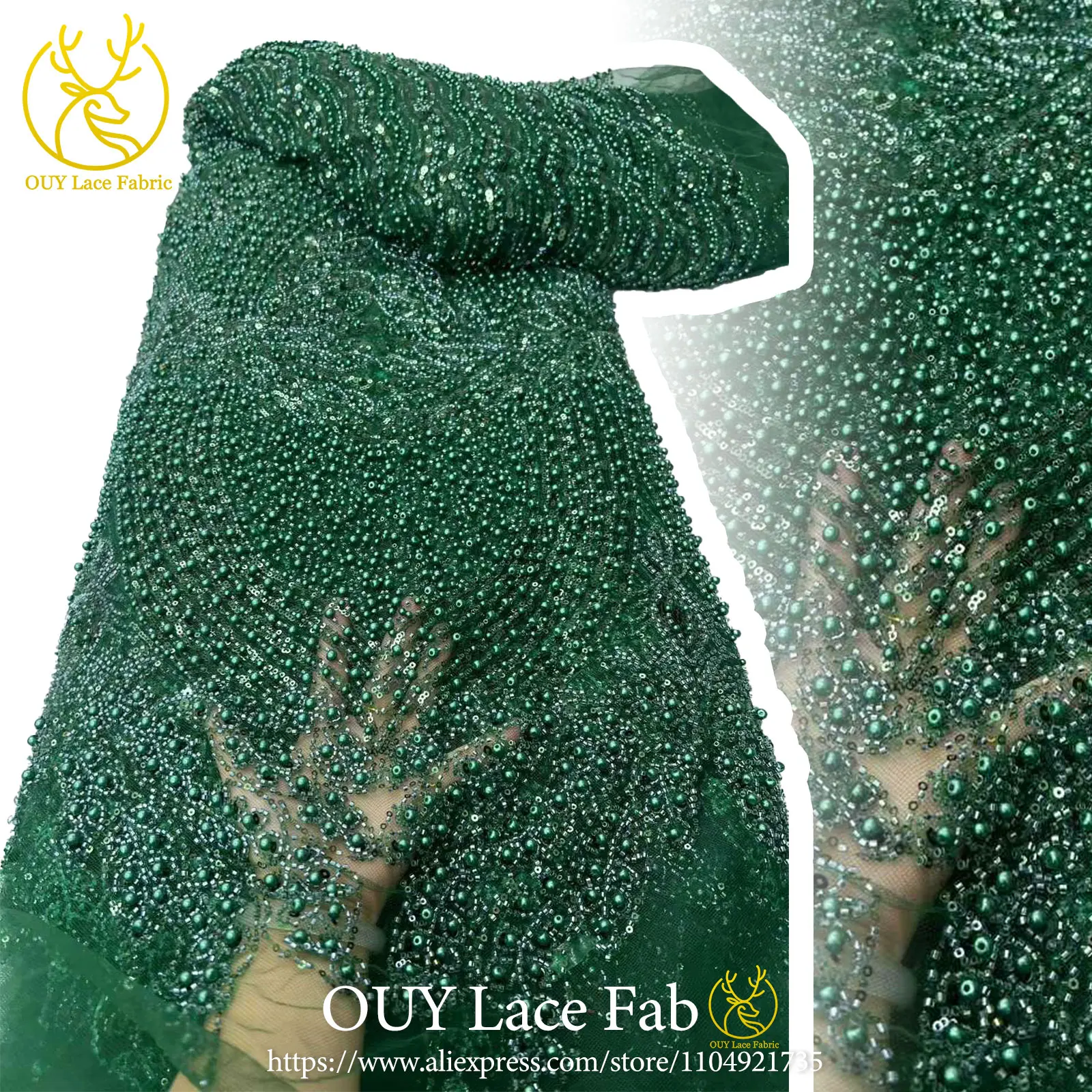 Green African Handmade Heavy Beaded Lace Fabric, 2026 Nigerian Sequined Lace Fabric, Suitable For Women's Wedding Dress Sewing.
Green African Handmade Heavy Beaded Lace Fabric, 2026 Nigerian Sequined Lace Fabric, Suitable For Women's Wedding Dress Sewing.