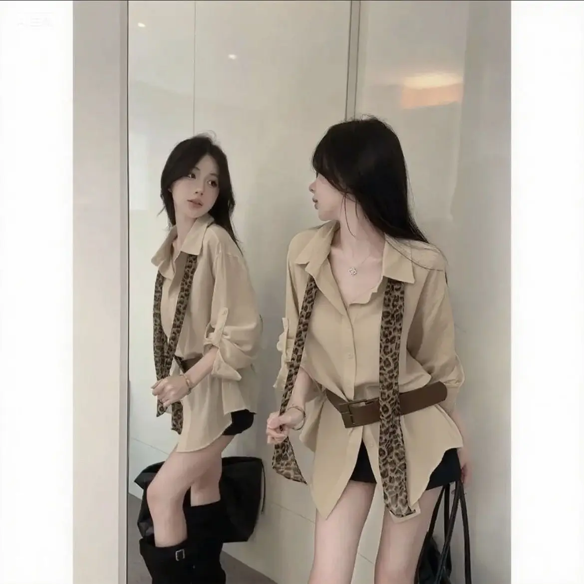 Ele American Sle Long Sve Collar irt Women's Faionable Top Spring Autumn New Korean Version Slimming Effect
Ele American Sle Long Sve Collar irt Women's Faionable Top Spring Autumn New Korean Version Slimming Effect