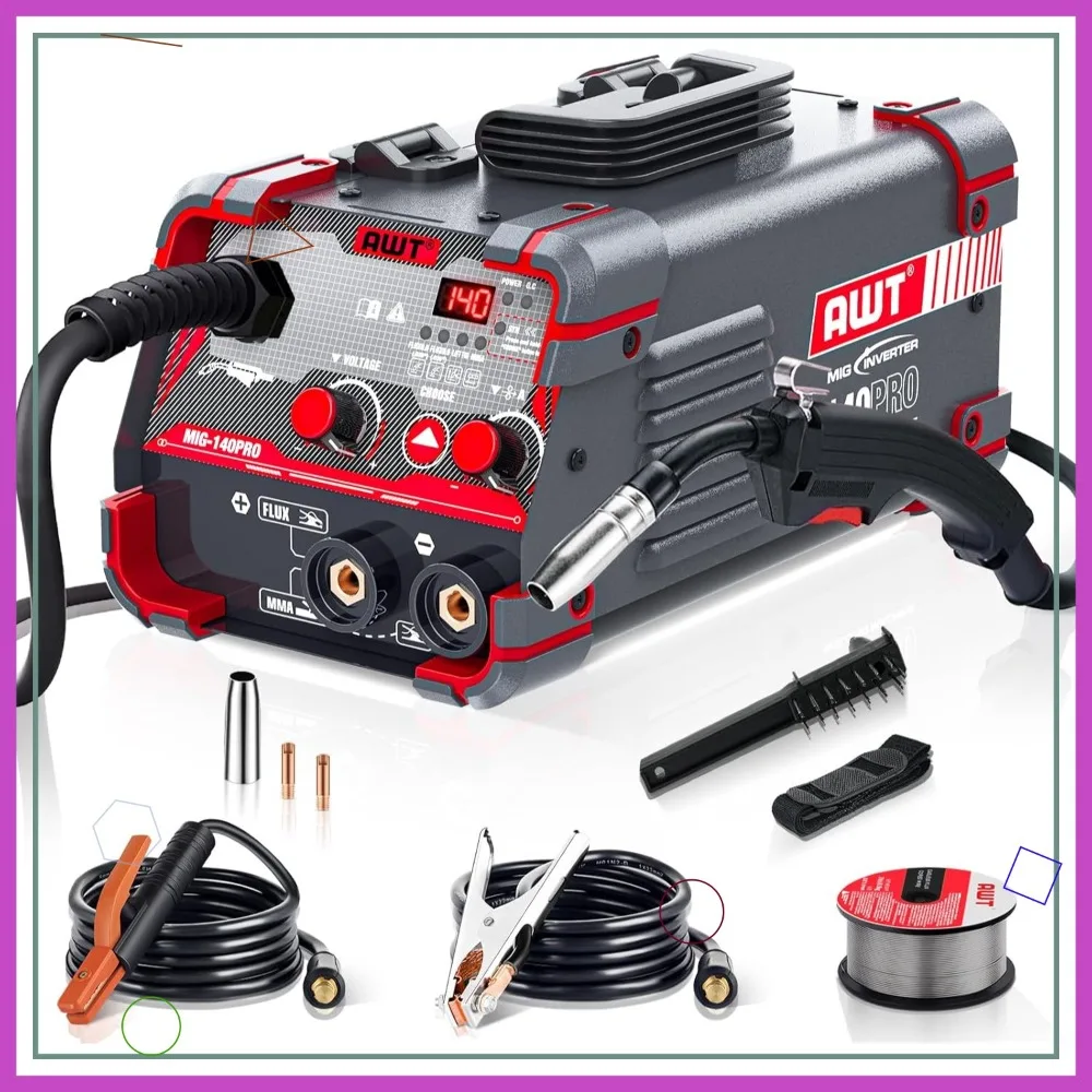 140Amp MIG Welder 3-in-1 Machine with Synergy IGBT Inverter, Portable Gasless Equipment for Home Use
140Amp MIG Welder 3-in-1 Machine with Synergy IGBT Inverter, Portable Gasless Equipment for Home Use