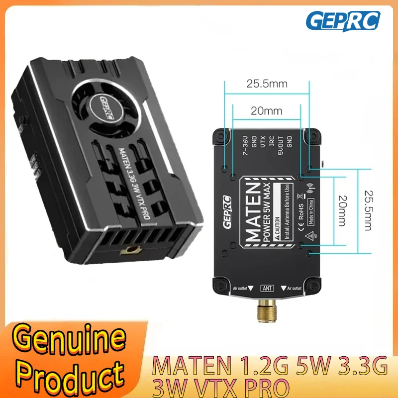 GEPRC MATEN 1.2G 5W VTX PRO/3.3G 3W VTX PRO Лот дальнего действия IRC Tramp Протокол управления VTX DIY RC FPV Запчасти для фристайла
GEPRC MATEN 1.2G 5W VTX PRO/3.3G 3W VTX PRO Лот дальнего действия IRC Tramp Протокол управления VTX DIY RC FPV Запчасти для фристайла