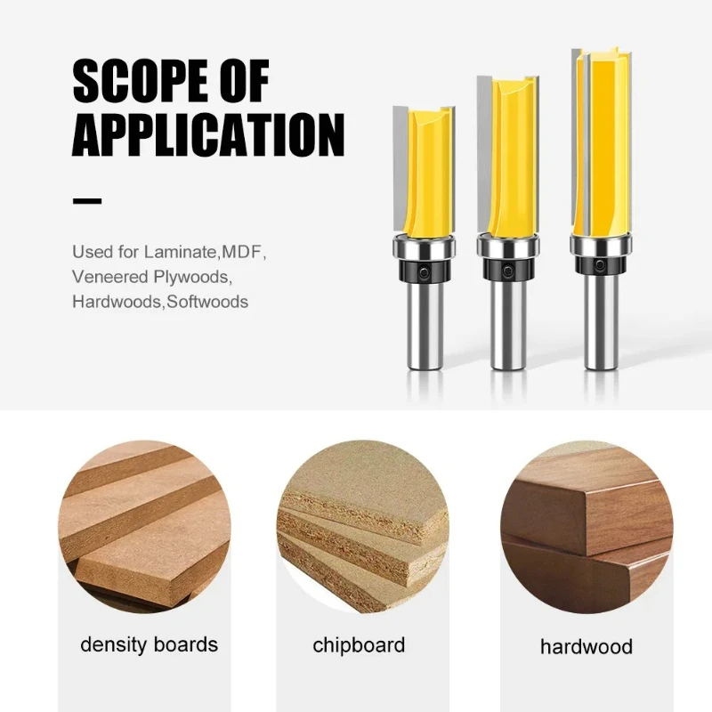 1 PC 12MM Shank Milling Cutter Wood Carving Bearing Straight Router Bit Slotting Straight Cutter Slot Woodworking Edge Trimming
1 PC 12MM Shank Milling Cutter Wood Carving Bearing Straight Router Bit Slotting Straight Cutter Slot Woodworking Edge Trimming