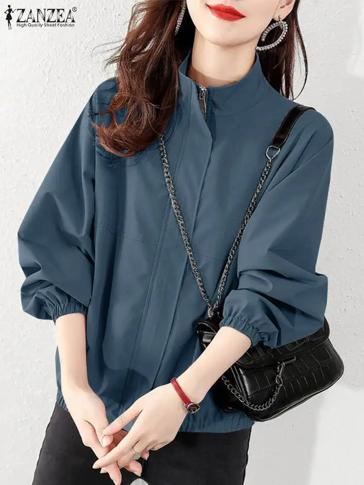 ZANZEA Stand Collar Solid Color Coats Woman Elegant Party Coat Fashion Puff Sleeve Jackets Spring Vintage Side Pockets Outwear
ZANZEA Stand Collar Solid Color Coats Woman Elegant Party Coat Fashion Puff Sleeve Jackets Spring Vintage Side Pockets Outwear