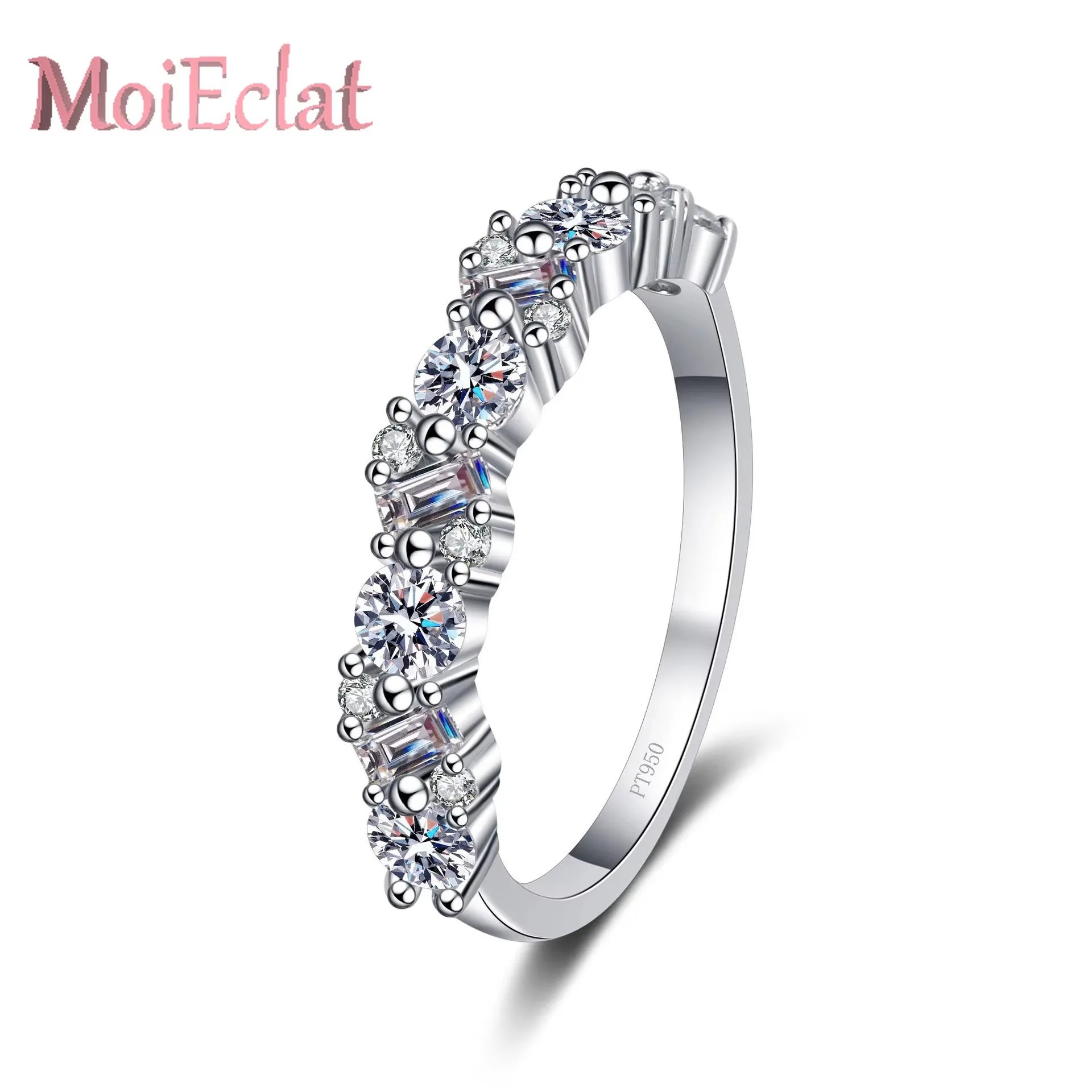 Sparkling Platinum Pt950 Rings for Women Set 0.9ct Moissanite Diamond, Fashion Finger Ring Wedding Fine Jewelry Gift
Sparkling Platinum Pt950 Rings for Women Set 0.9ct Moissanite Diamond, Fashion Finger Ring Wedding Fine Jewelry Gift