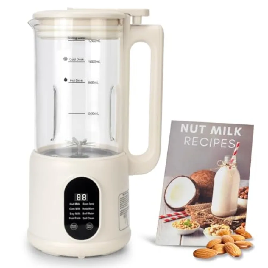 Automatic Nut Milk Maker 8in1 40oz Soybean Milk Machine for Homemade Almond Oat Soy Coconut Plant-Based Milk and Non Dairy Beve
Automatic Nut Milk Maker 8in1 40oz Soybean Milk Machine for Homemade Almond Oat Soy Coconut Plant-Based Milk and Non Dairy Beve