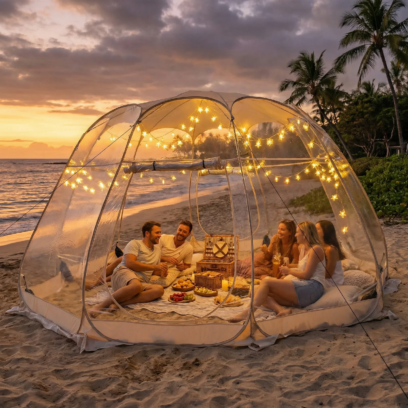 Quick-Set Bubble Tent Camping Pod Windproof Cold-Resistant PVC Outdoor Shelter with String Lights for Nighttime Ambiance
Quick-Set Bubble Tent Camping Pod Windproof Cold-Resistant PVC Outdoor Shelter with String Lights for Nighttime Ambiance