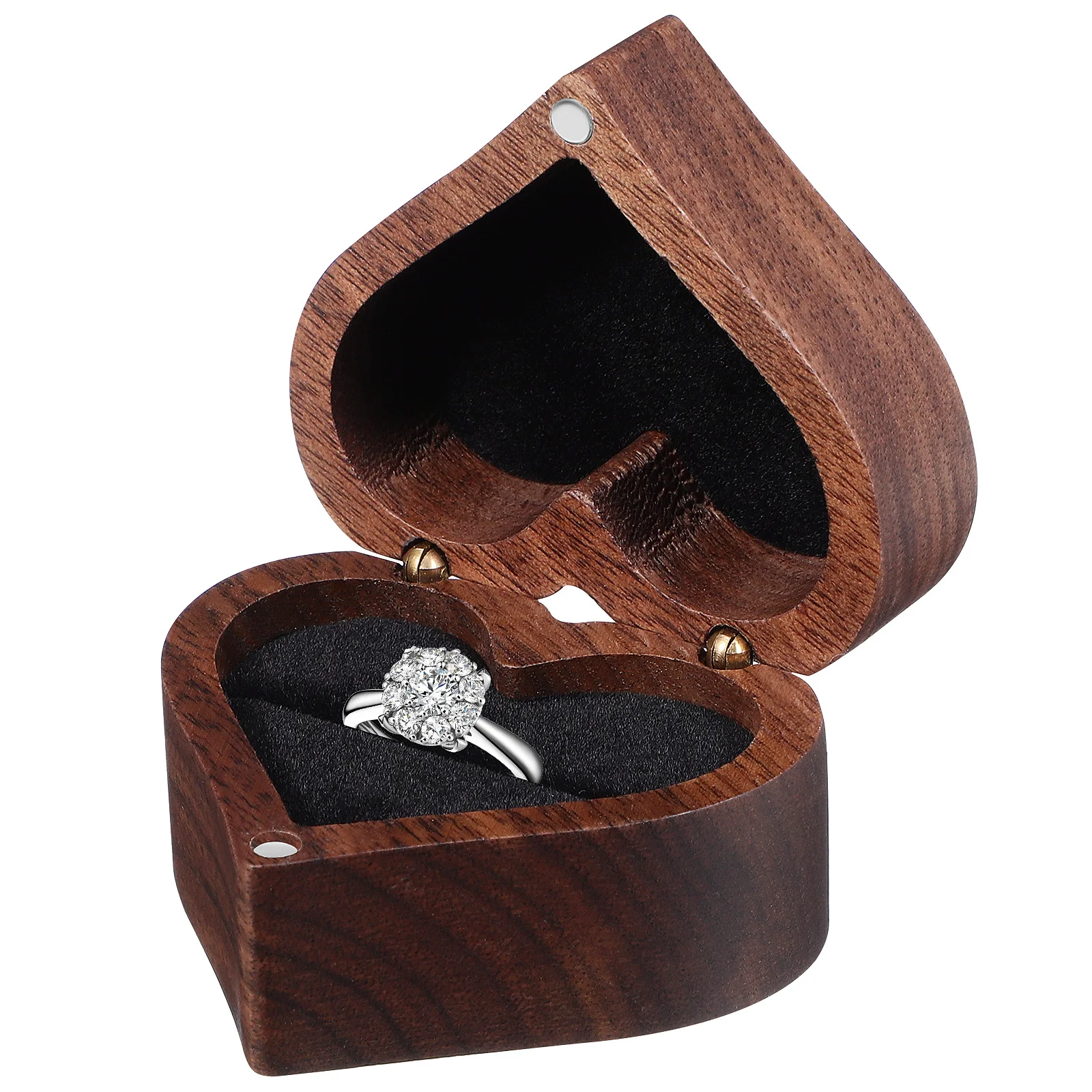 Natural Wood Heart Ring Box Sturdy Hinges Smooth Finish Jewelry Case for Proposal Wedding Ceremony Compact Holder
Natural Wood Heart Ring Box Sturdy Hinges Smooth Finish Jewelry Case for Proposal Wedding Ceremony Compact Holder