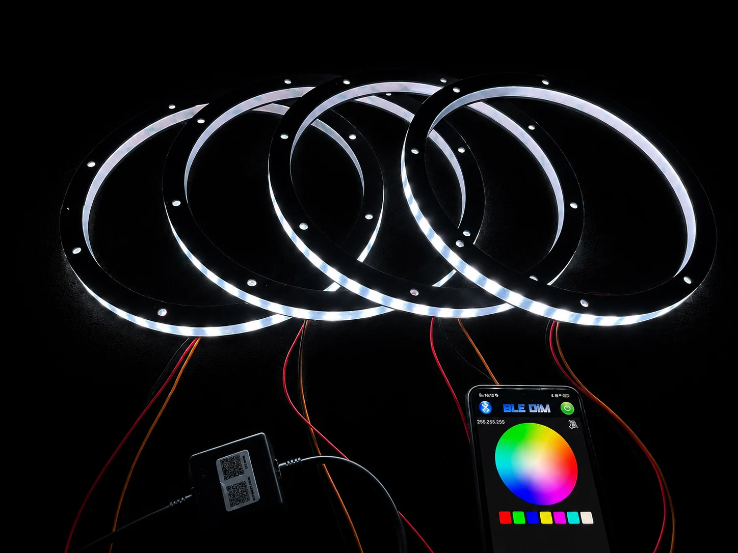 4-Pack 12in RGB+White LED Speaker Rings APP Remote Control Waterproof for Car Marine Boat LED Audio Lightings
4-Pack 12in RGB+White LED Speaker Rings APP Remote Control Waterproof for Car Marine Boat LED Audio Lightings