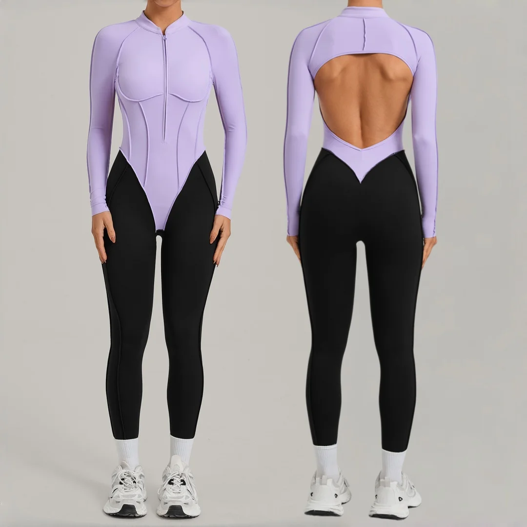 New Women's Yoga Jumpsuit Tight Backless Half-zip Long Sleeve Pants Fitness One-Piece Jumpsuit Running Workout Gym Yoga Bodysuit
New Women's Yoga Jumpsuit Tight Backless Half-zip Long Sleeve Pants Fitness One-Piece Jumpsuit Running Workout Gym Yoga Bodysuit