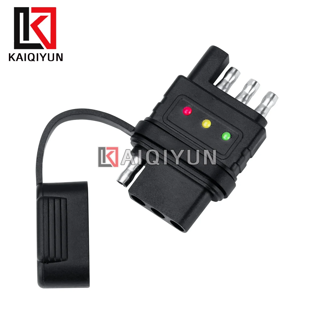 1x For Turn Signal Tail Lights Trouble Shooter Male & Female End W/ LED Indicators Trailer Wiring Tester 4-Way Flat Socket Plug
1x For Turn Signal Tail Lights Trouble Shooter Male & Female End W/ LED Indicators Trailer Wiring Tester 4-Way Flat Socket Plug