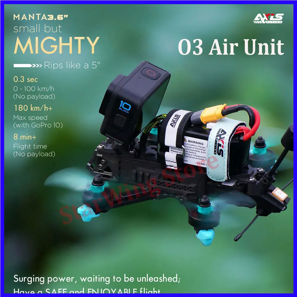 Axisflying MANTA 3.6inch 6S O3 Air Unit FPV Freestyle Drone With Argus Mini Flystack C224 2750KV Motor GemFan 3.6inch Props
Axisflying MANTA 3.6inch 6S O3 Air Unit FPV Freestyle Drone With Argus Mini Flystack C224 2750KV Motor GemFan 3.6inch Props