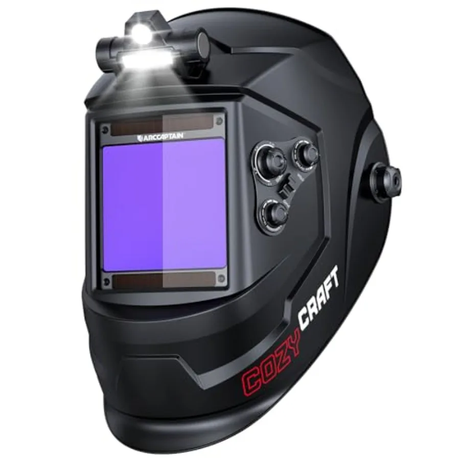 Large View 3.94" x 3.66" True Color Auto Darkening Welding Helmet with Light, Solar Powered Welding Hood, 4 Arc Sensor Wide Sha
Large View 3.94" x 3.66" True Color Auto Darkening Welding Helmet with Light, Solar Powered Welding Hood, 4 Arc Sensor Wide Sha
