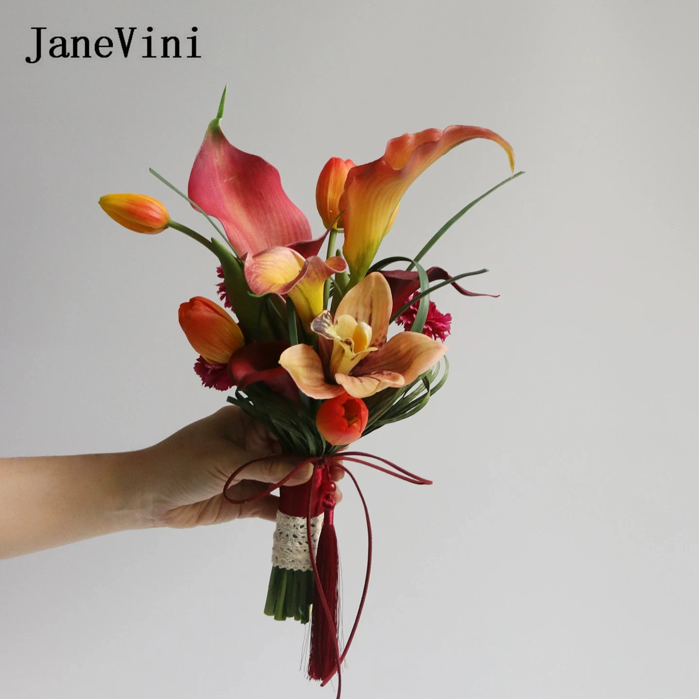 JaneVini Fall Orange Red Calla Lily Tulip Bridal Bridesmaid Bouquets Artificial Flowers Wedding Hand Bouquet Rustic Home Decor
JaneVini Fall Orange Red Calla Lily Tulip Bridal Bridesmaid Bouquets Artificial Flowers Wedding Hand Bouquet Rustic Home Decor