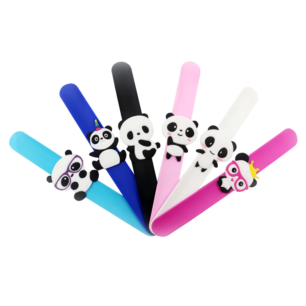 6Pcs Silicone Slap Bracelets Panda Style Colorful Flexible Kids Wristbands Party Favor School Rewards Gifts Slap Bracelets 
6Pcs Silicone Slap Bracelets Panda Style Colorful Flexible Kids Wristbands Party Favor School Rewards Gifts Slap Bracelets