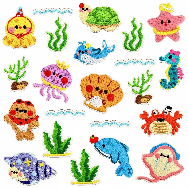New Style Marine Life Series Iron-on Embroidered Patches Turtle Crab Coral Conch Seahorse Badge Sew Patch DIY Clothing Bag Hat
New Style Marine Life Series Iron-on Embroidered Patches Turtle Crab Coral Conch Seahorse Badge Sew Patch DIY Clothing Bag Hat