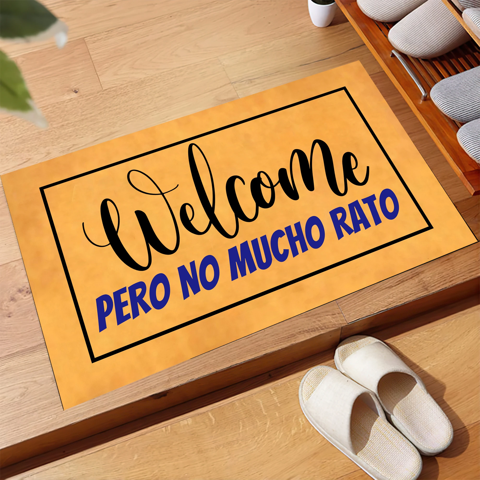 Funny Spanish "Welcome Pero No Mucho Rato" Doormat Non-Slip Rubber Non-Woven Entry Mat Rug Sarcastic Portuguese Sassy Floor Mat
Funny Spanish "Welcome Pero No Mucho Rato" Doormat Non-Slip Rubber Non-Woven Entry Mat Rug Sarcastic Portuguese Sassy Floor Mat