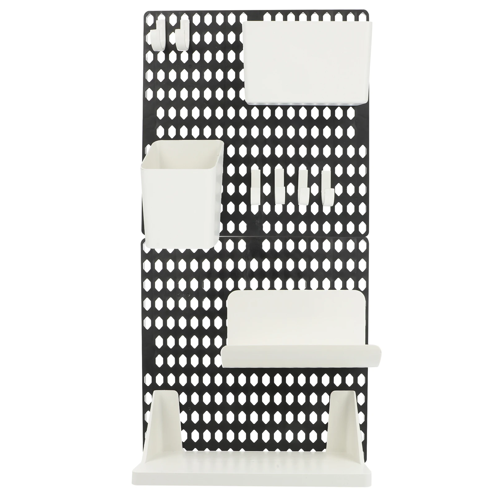 Wall Storage Box Pegboard Organizer Black Bins Hanging Shelf Plastic DIY Combinations Easy Install Home Office Use
Wall Storage Box Pegboard Organizer Black Bins Hanging Shelf Plastic DIY Combinations Easy Install Home Office Use