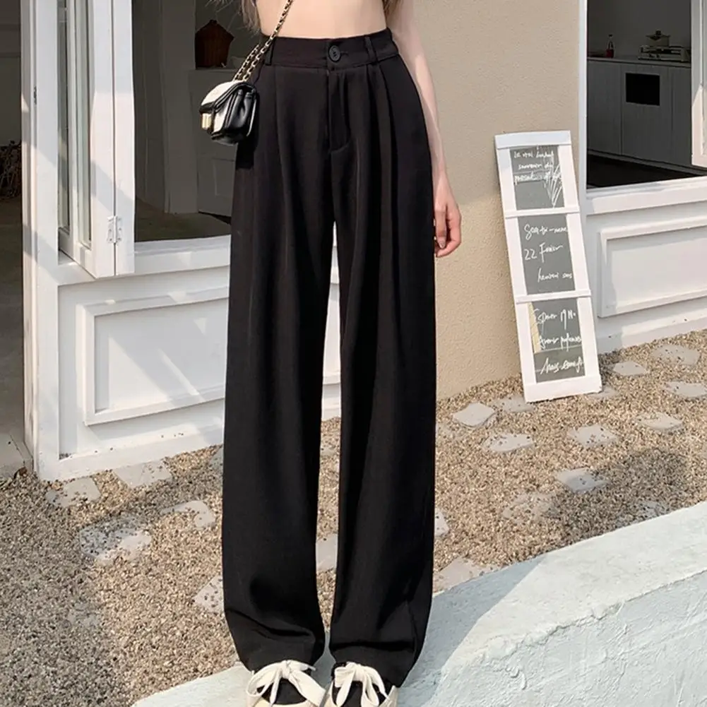 Women Pocketed Pants Elegant High Waist Women's Suit Pants with Wide Leg Design for Office Streetwear Stylish Button Zipper Fly
Women Pocketed Pants Elegant High Waist Women's Suit Pants with Wide Leg Design for Office Streetwear Stylish Button Zipper Fly