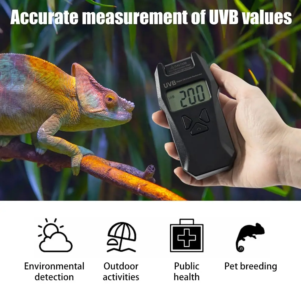 High Accuracy Reptile UVB Tester UVB Detector forLizardGecko Intensity Measuring Instrument forAmphibians Reptile Care Accessory
High Accuracy Reptile UVB Tester UVB Detector forLizardGecko Intensity Measuring Instrument forAmphibians Reptile Care Accessory