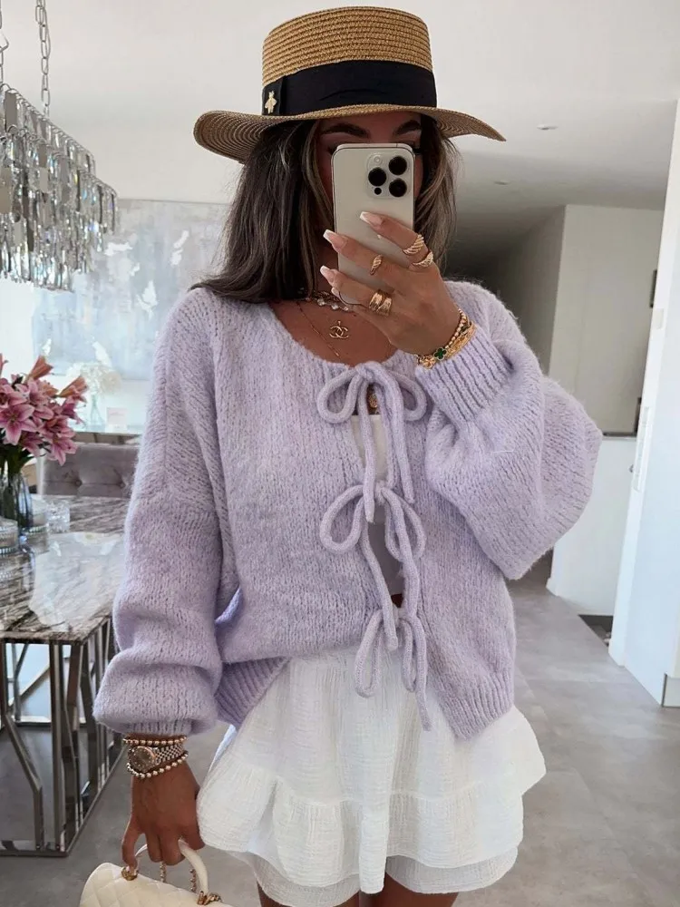 Women Knit Cardigan Sweater Coat 2025 Autumn Winter Long Sleeve Solid Lace Up Down Top Knitwear Female Outerwear Jacket
Women Knit Cardigan Sweater Coat 2025 Autumn Winter Long Sleeve Solid Lace Up Down Top Knitwear Female Outerwear Jacket