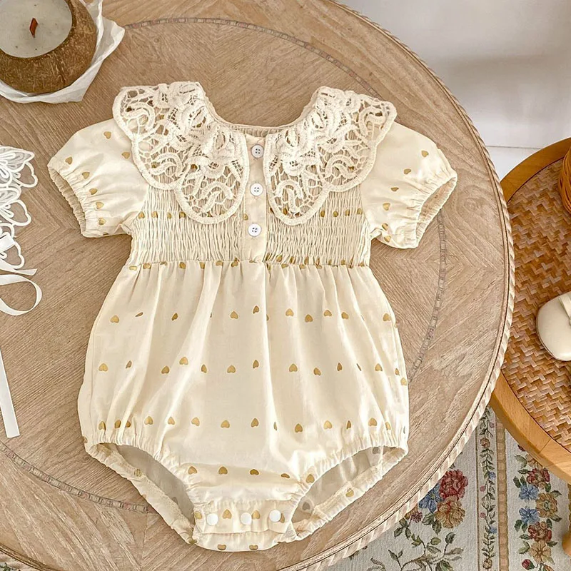2025 New Summer 0-24M Baby Clothing Toddler Baby Girls Jumpsuit Short Sleeved Cotton Print Lace Splicing Newborn Baby Romper
2025 New Summer 0-24M Baby Clothing Toddler Baby Girls Jumpsuit Short Sleeved Cotton Print Lace Splicing Newborn Baby Romper