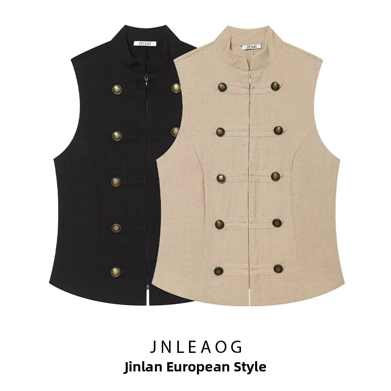 JNLEAOG Summer New Women's Design Sense Sleeveless Button Shirt Polyester Fiber 100% Non-deformable Chinese Production
JNLEAOG Summer New Women's Design Sense Sleeveless Button Shirt Polyester Fiber 100% Non-deformable Chinese Production